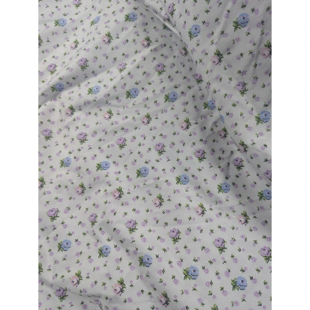 Luv Betsey by Betsey Johnson Queen Floral Sheet White Purple Blue Flat sheet